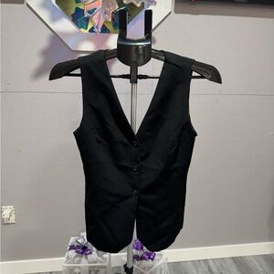 Anthropologie Black and Yellow Striped Vest